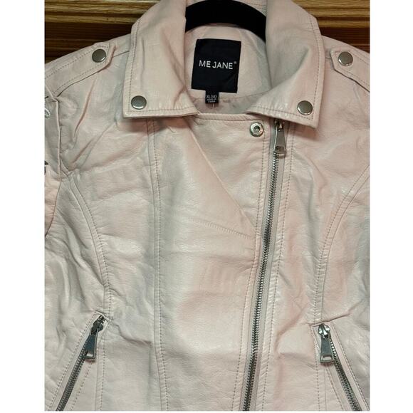 Me Jane Moto Jacket with Embroidered Flowers on Sleeve GIRLS SIZE 14 - Picture 4 of 9